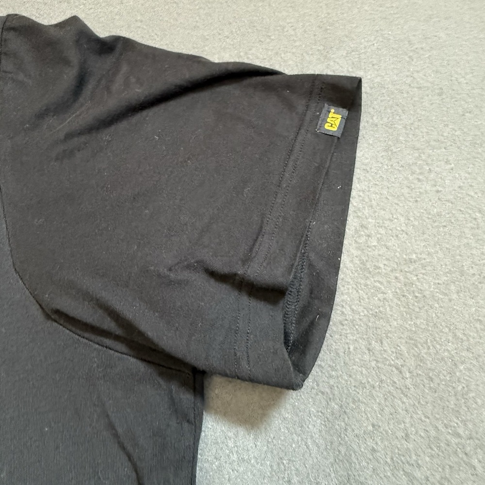 CAT Caterpillar T Shirt Mens XL Logo Graphic Cotton Black Solid. English. SEO. - Picture 6 of 9